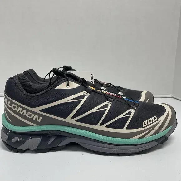 Salomon XT-6 Nine Iron Waterfall L47620500 Size 13 Black Hiking Trail Running